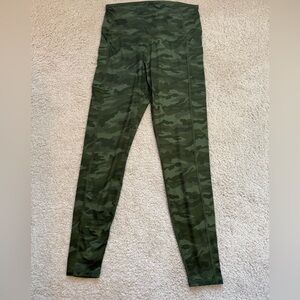 Leggings Womens Medium Green Camo Ankle Skinny High Rise Pockets Athletic